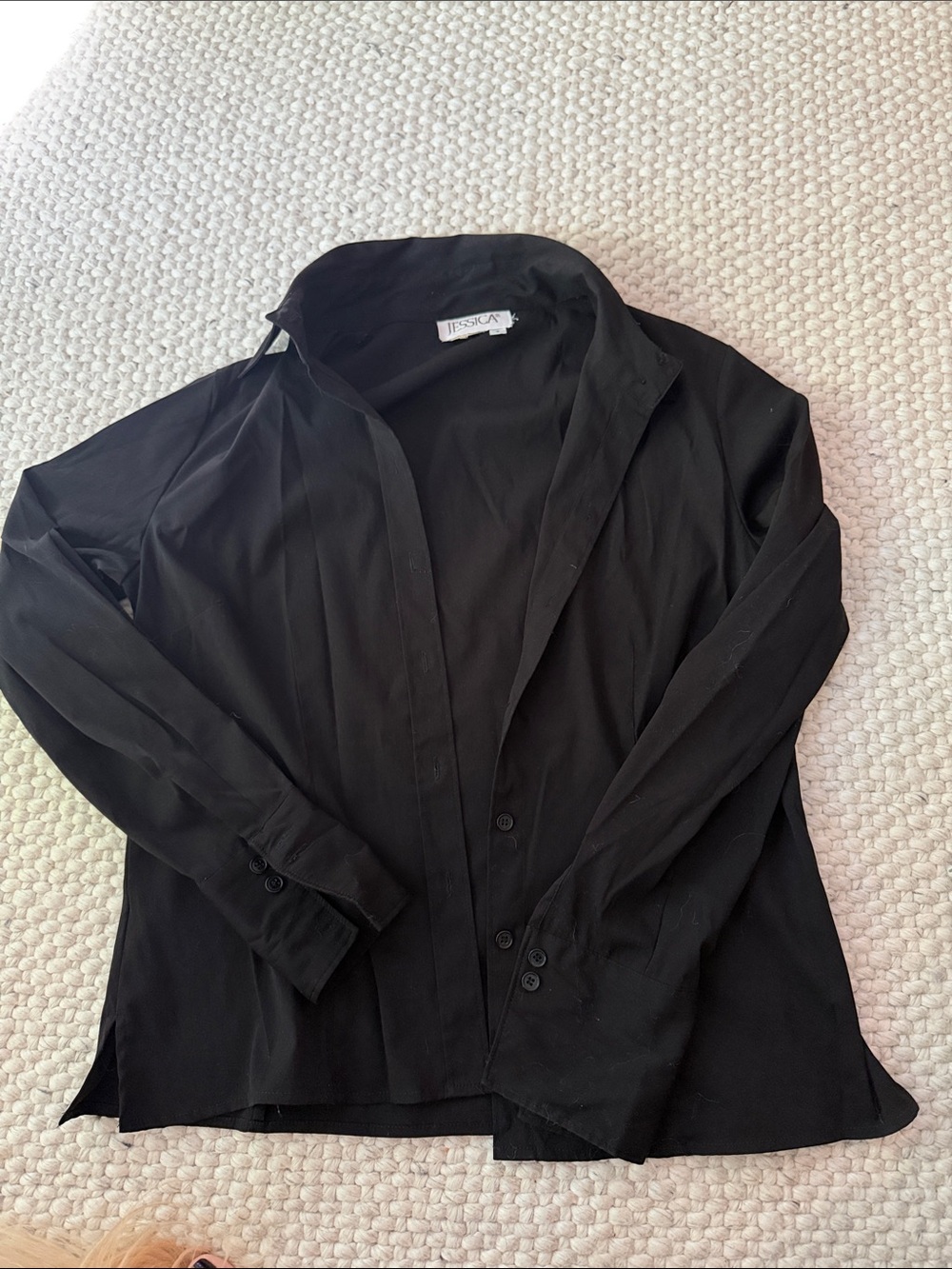Y2K Classic Black Button-Front Women's Shirt Jacket